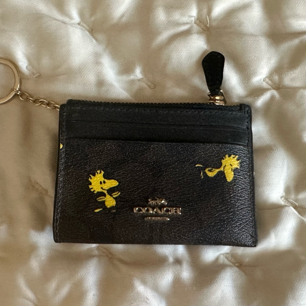 COACH x Peanuts Woodstock Mini Skinny ID Card Holder with Keyring